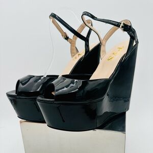 Wedges Of Summer Vol V FYS Platform Wedge Peep Toe Sandals NWT Hot Sauce🔥🥵 14